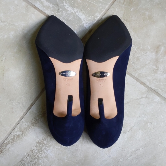 New! 🎉HP🎉 Sarah Flint Navy Blue Suede 85mm Perfect Pump Euro 40 US 9 - Picture 9 of 9